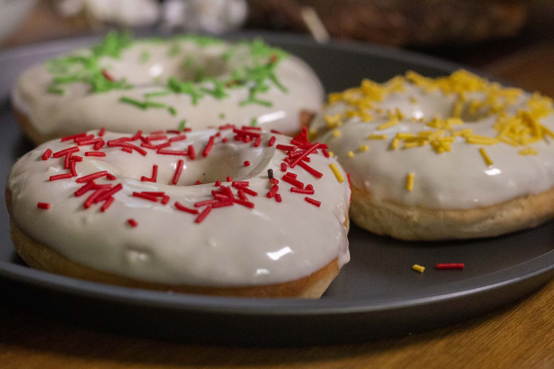 Baked Doughnuts with White Chocolate Glaze