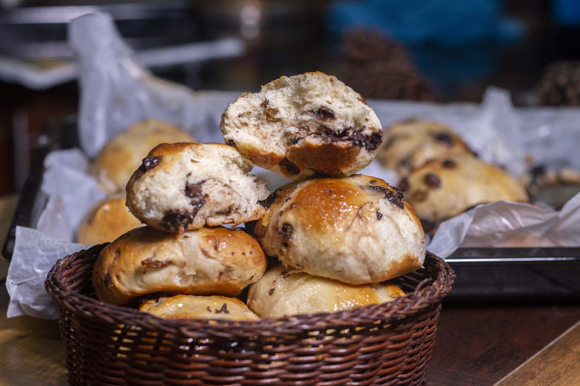 Chocolate Chips Hot Cross Buns