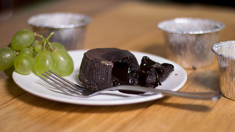 Lava Cake with a fork