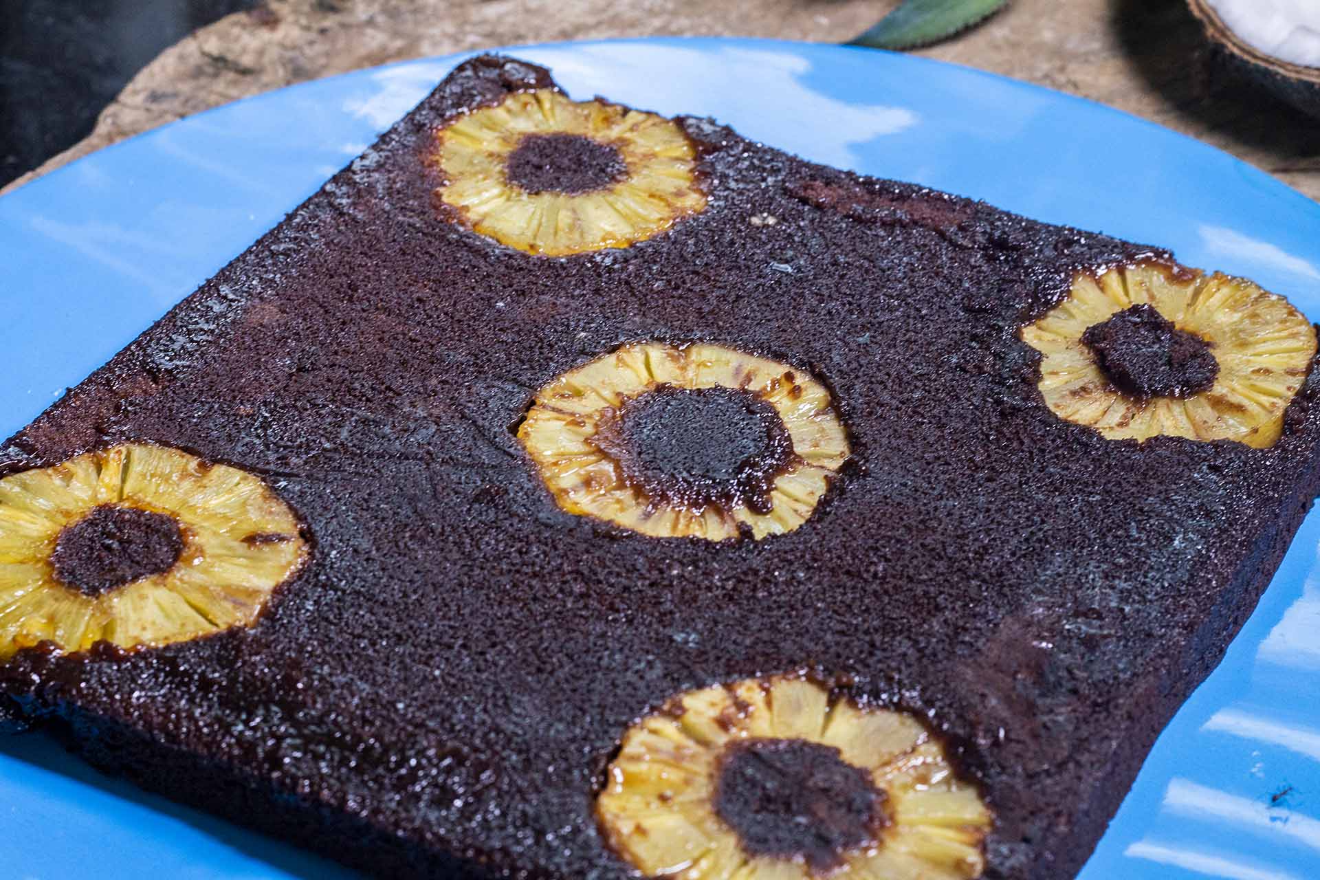 Chocolate Pineapple Upside Down Cake