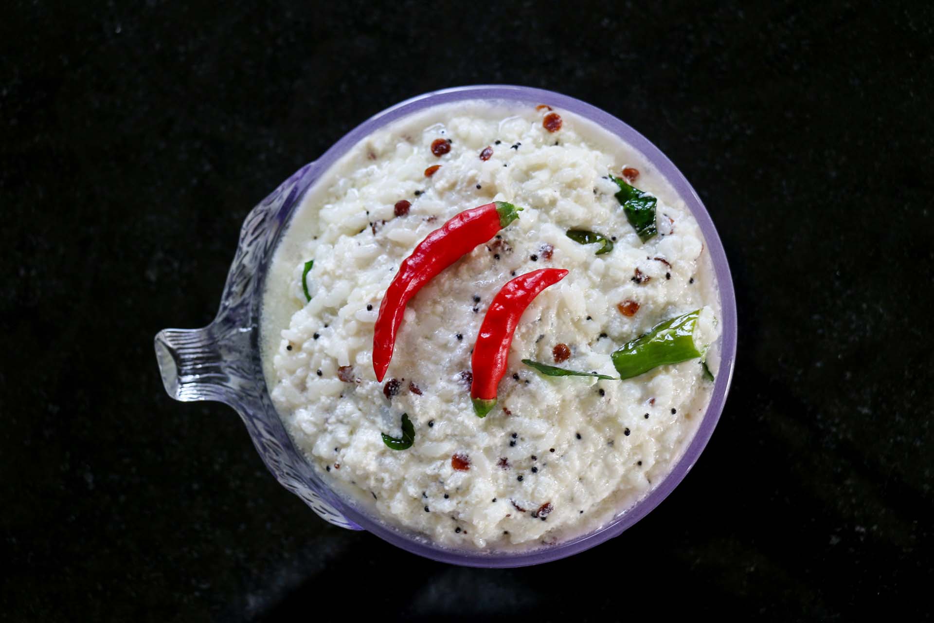 Top view of Curd Rice