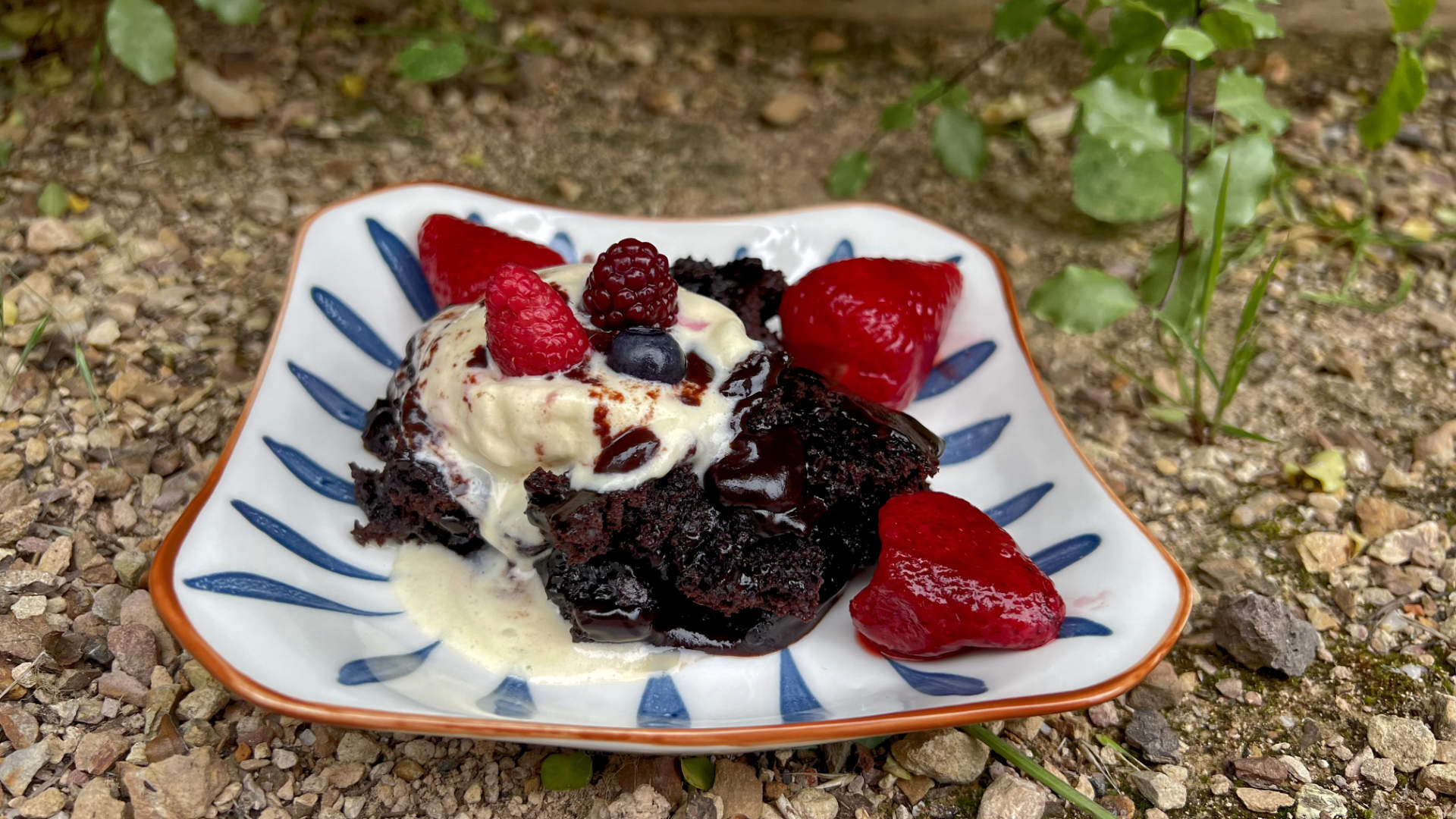 Eggless Chocolate Pudding Cake