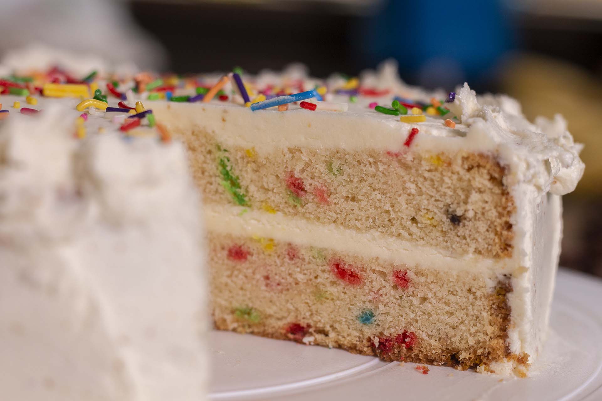 Close up view of Funfetti Cake