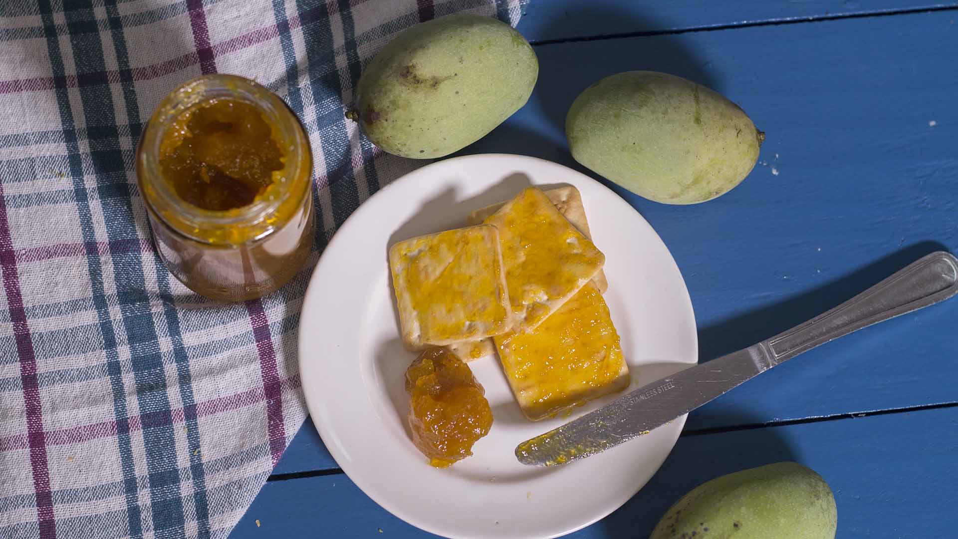Mango Jam with Biscuits