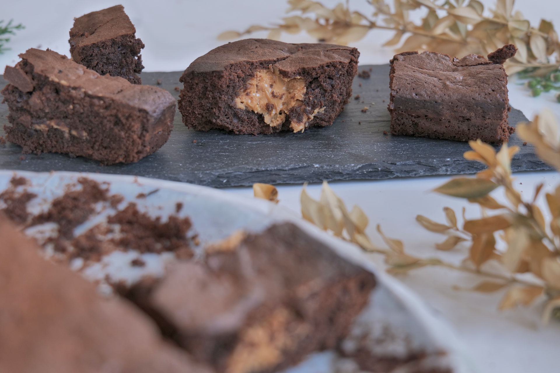 Peanut Butter Stuffed Brownies