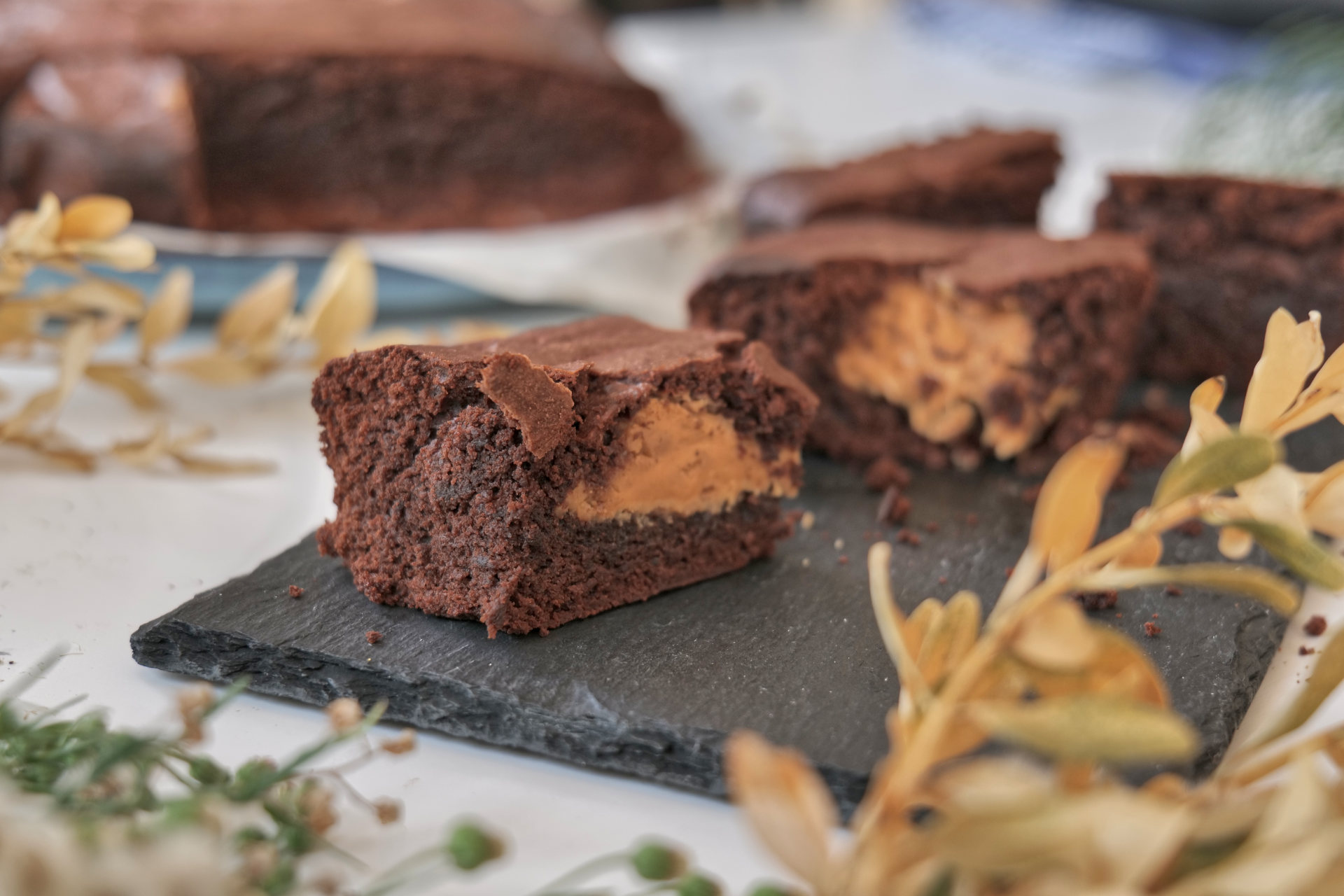 Peanut Butter Stuffed Brownies