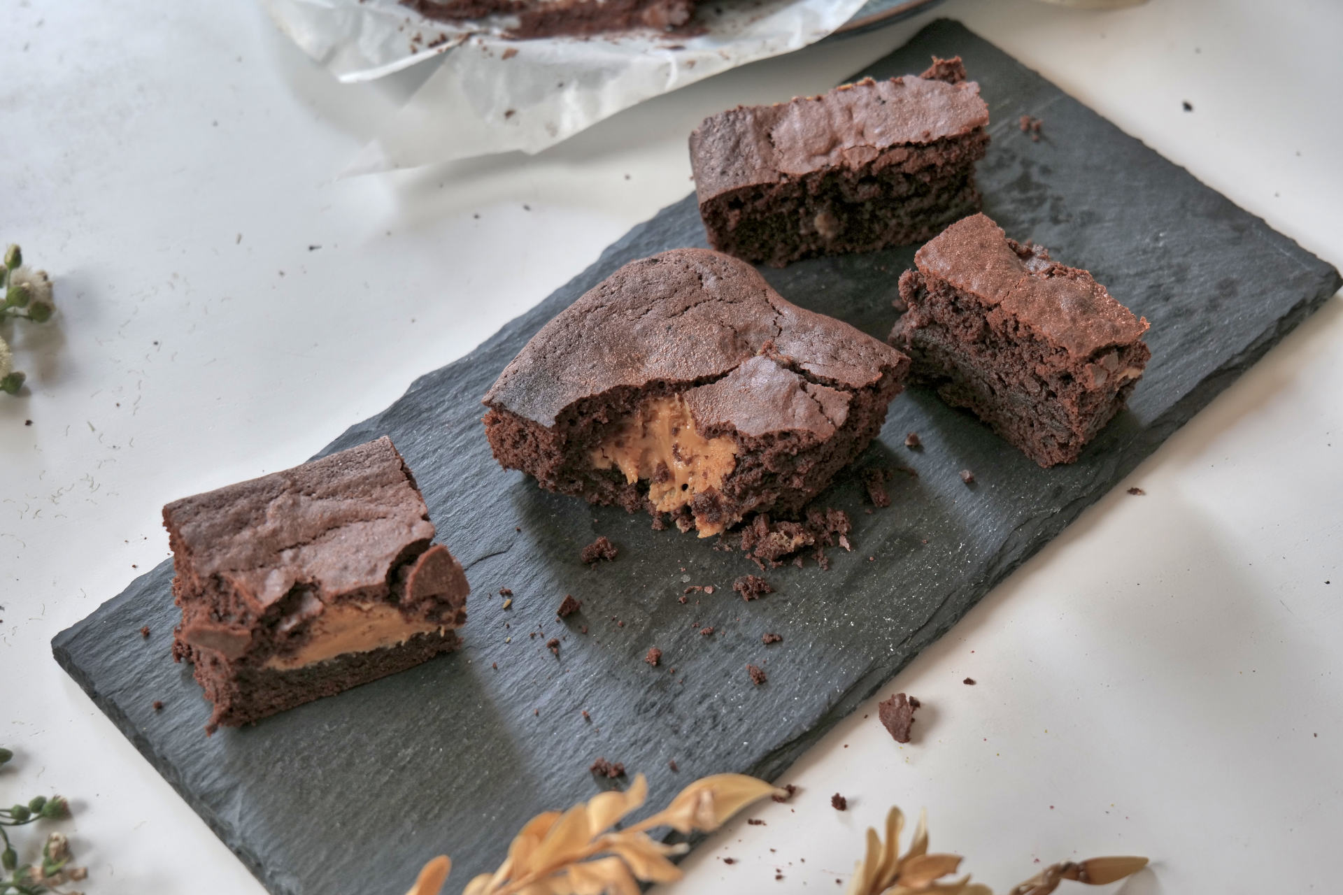 Peanut Butter Stuffed Brownies