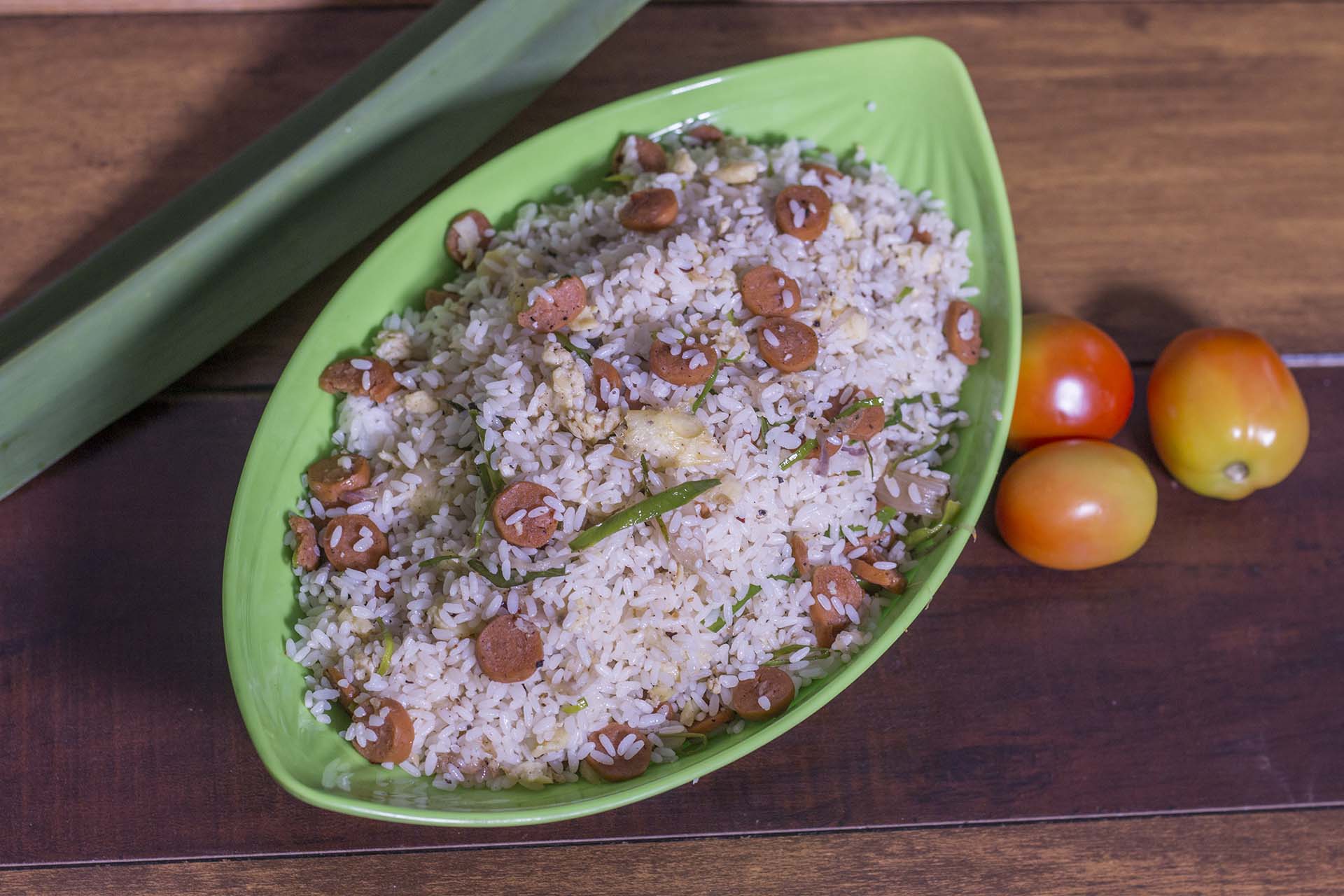 Top view of Sausage Fried Rice