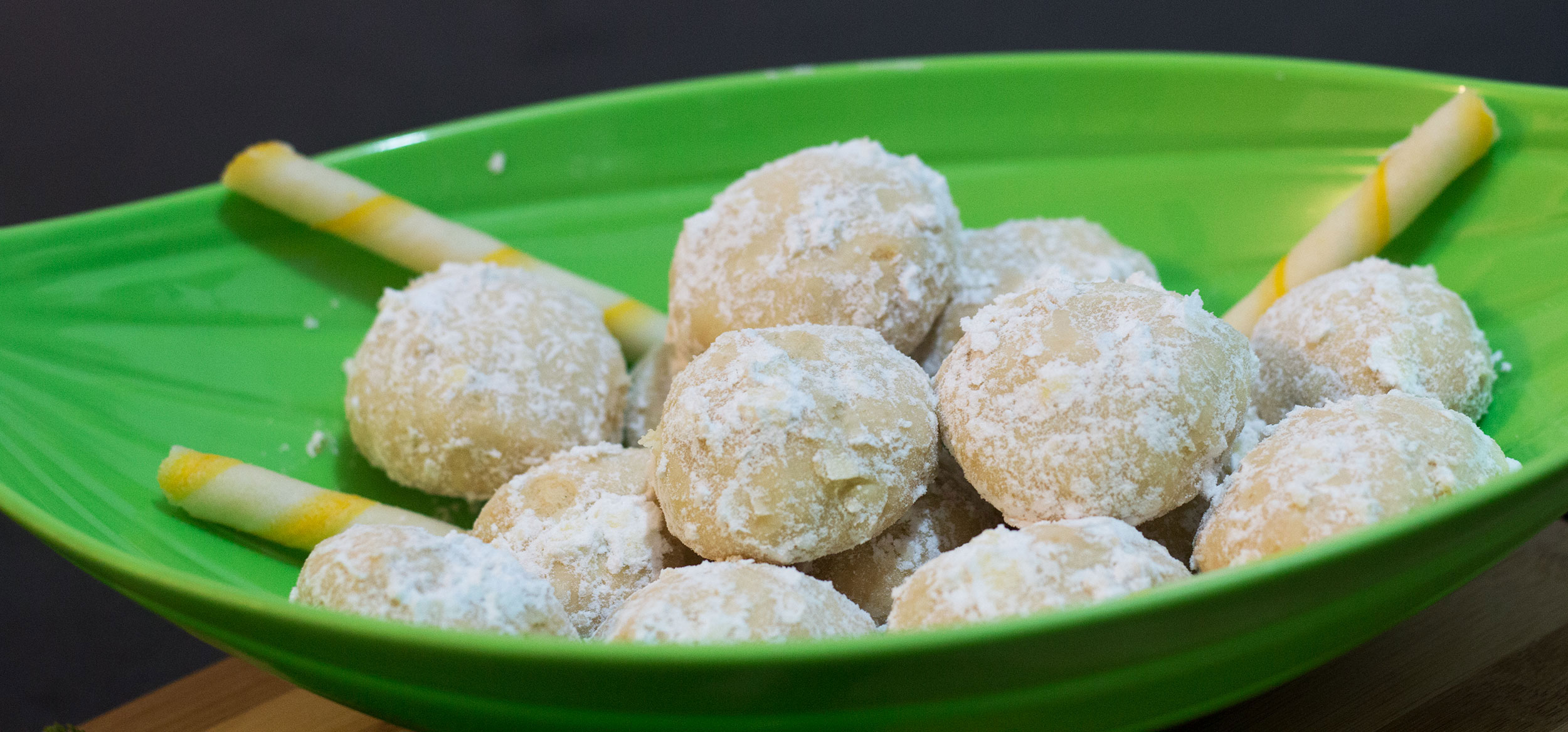 Snowball Cookies on a Plate