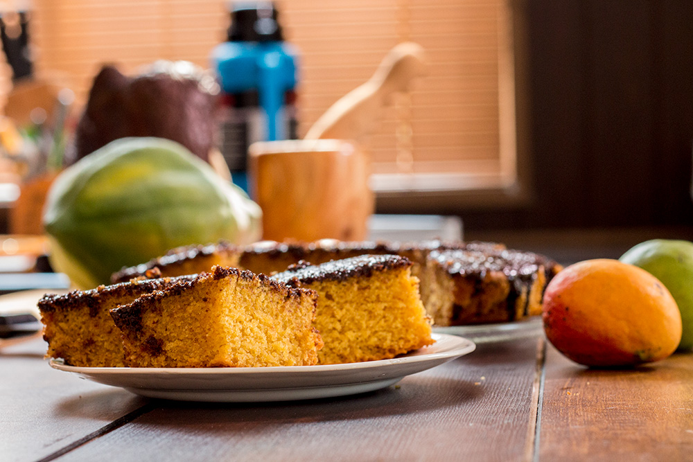 Vanilla Custard Cake Side View