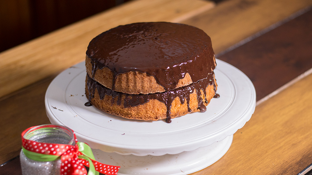 Yellow Cake with Chocolate Icing