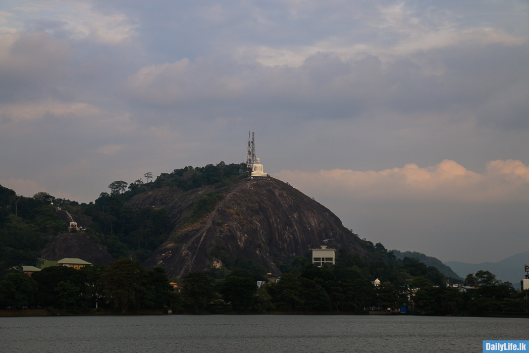 Athugala Buddha Statue view from the lake, Kurunegala, Sri Lanka