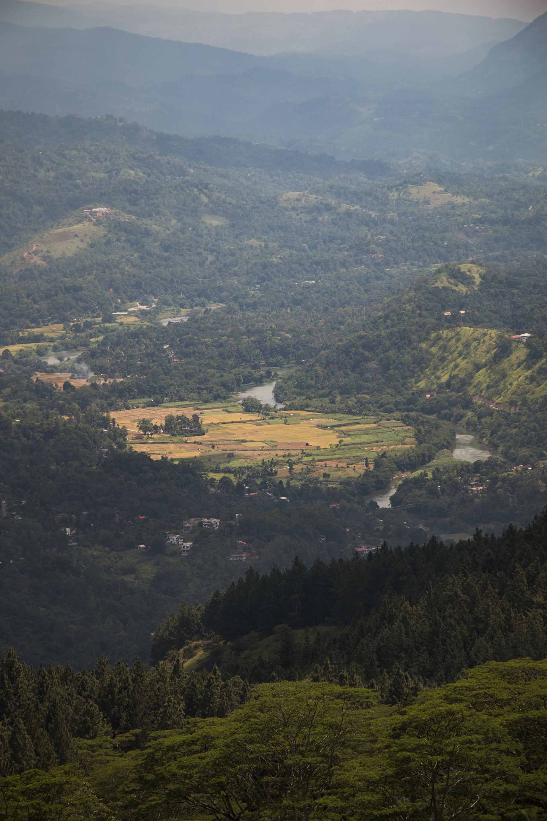 Drone view of Mahawelli river from Hanthana