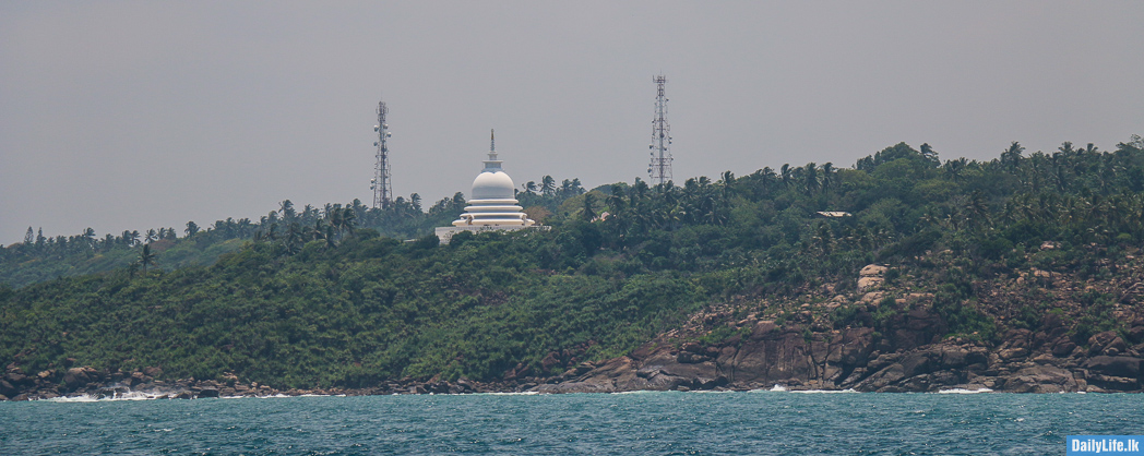 View of a Dagoba from sea